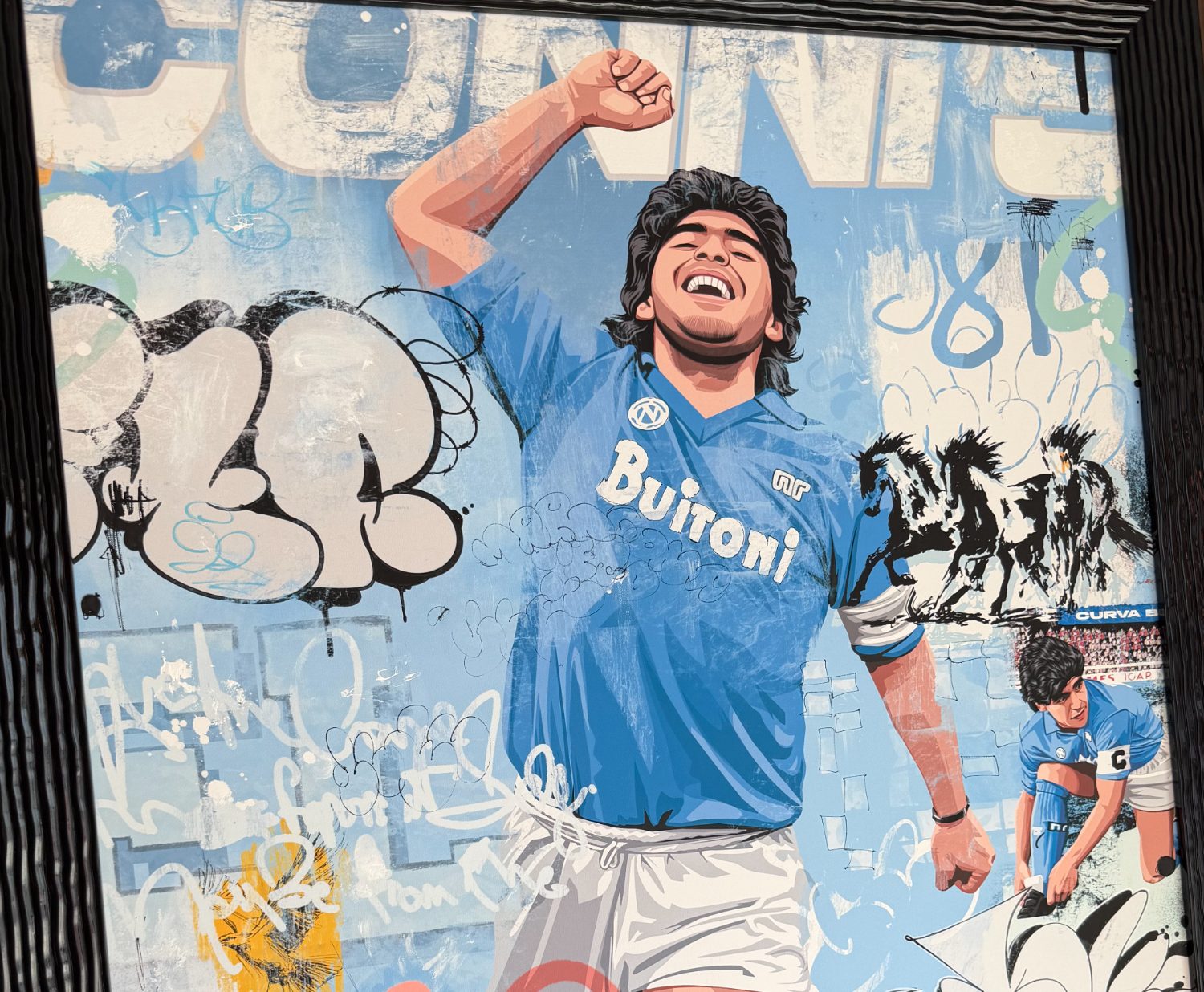 Maradona pop-art mural at Conni's Pizza Bar
